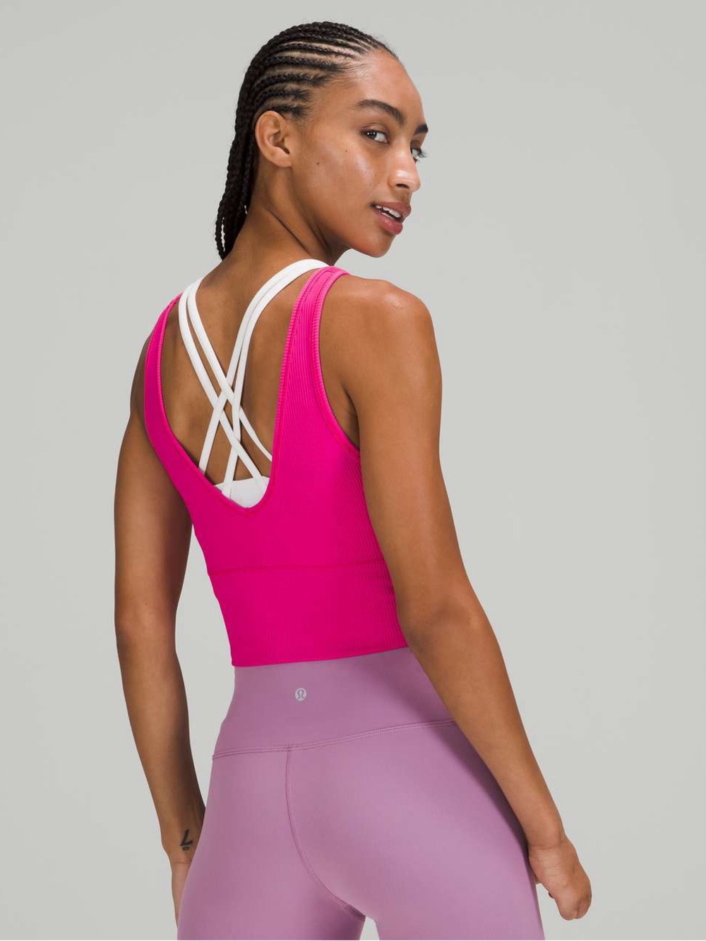 Lululemon Power Pivot Tank Top *Rib in Sonic Pink size 6